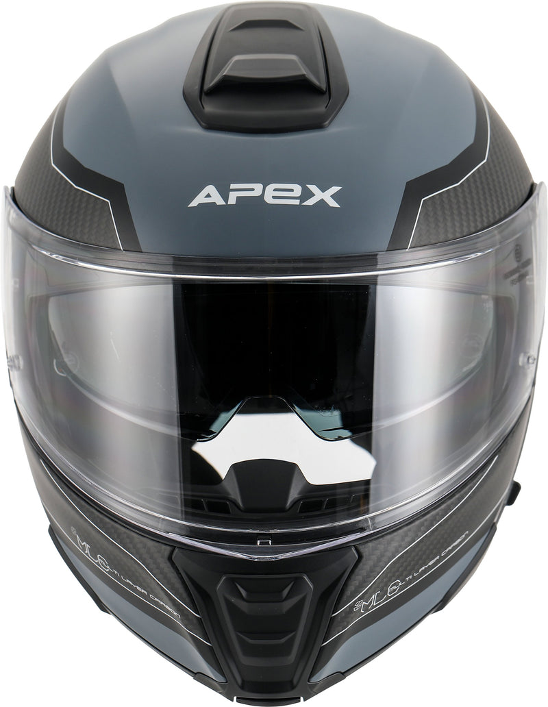 Apex MC500 Carbon Systeemhelm Dolomites Zwart/Grijs/Zilver Glans
