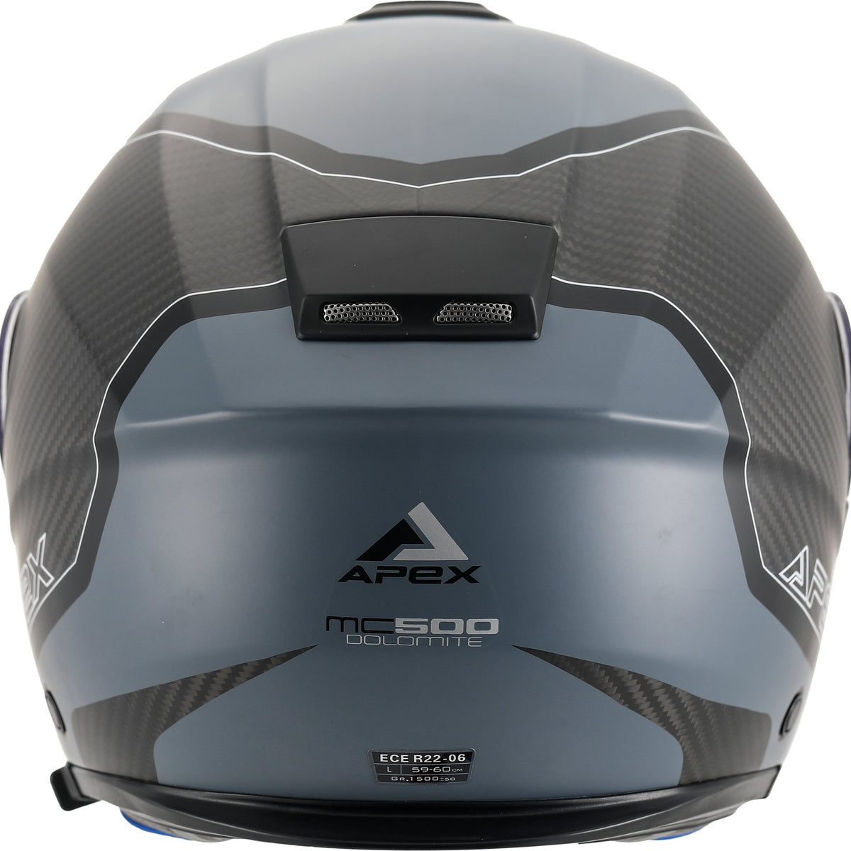 Apex MC500 Carbon Systeemhelm Dolomites Zwart/Grijs/Zilver Glans