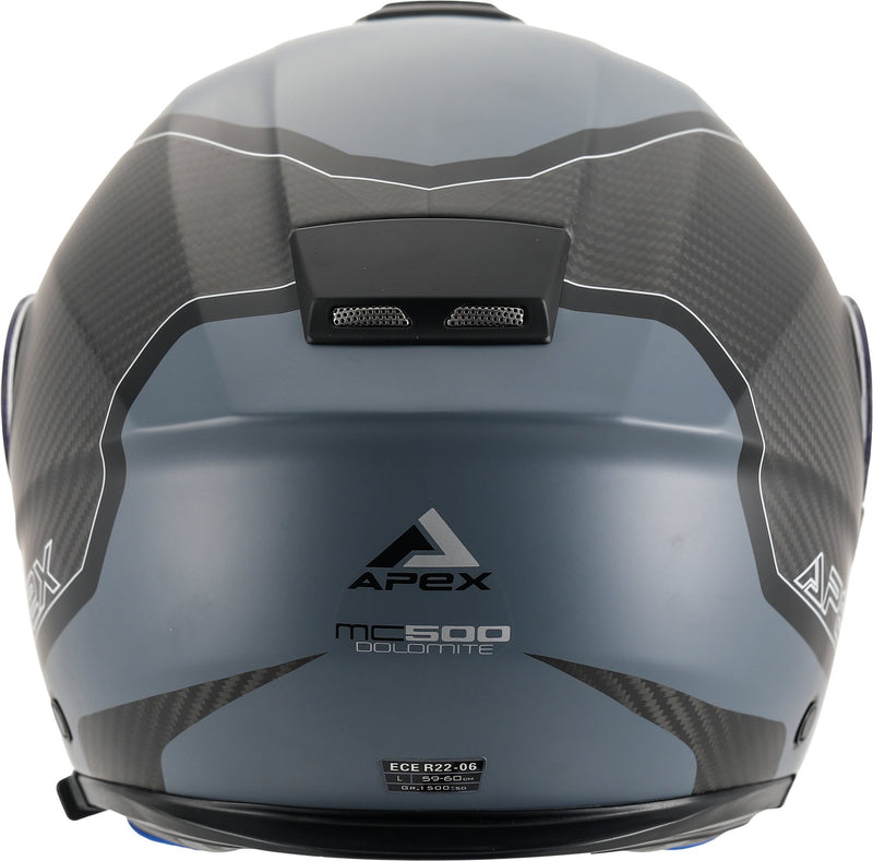 Apex MC500 Carbon Systeemhelm Dolomites Zwart/Grijs/Zilver Glans