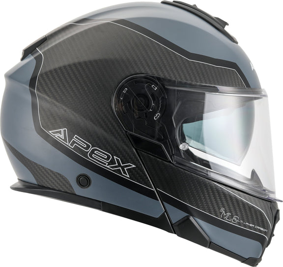 Apex MC500 Carbon Systeemhelm Dolomites Zwart/Grijs/Zilver Glans