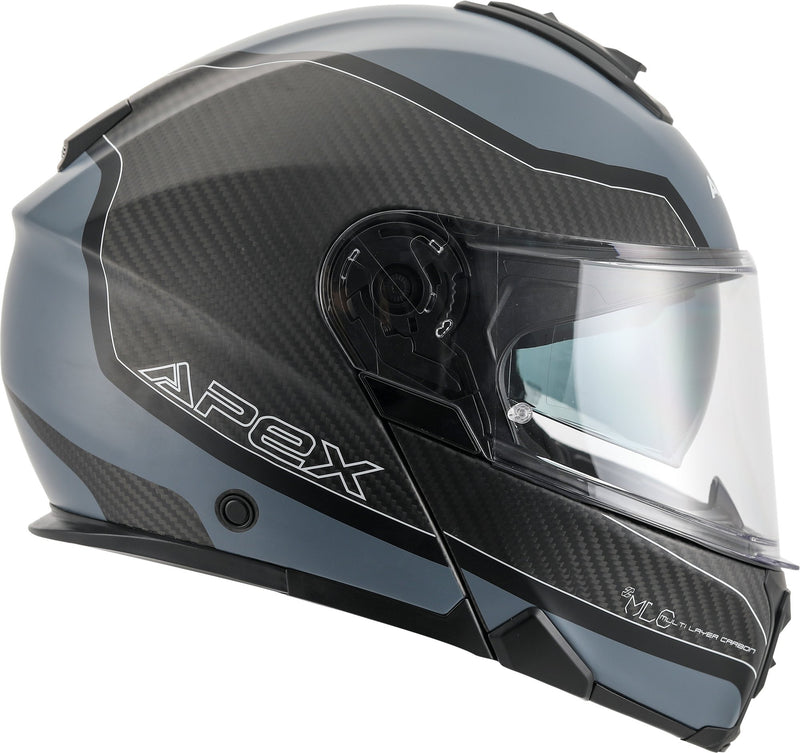 Apex MC500 Carbon Systeemhelm Dolomites Zwart/Grijs/Zilver Glans