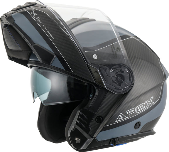 Apex MC500 Carbon Systeemhelm Dolomites Zwart/Grijs/Zilver Glans