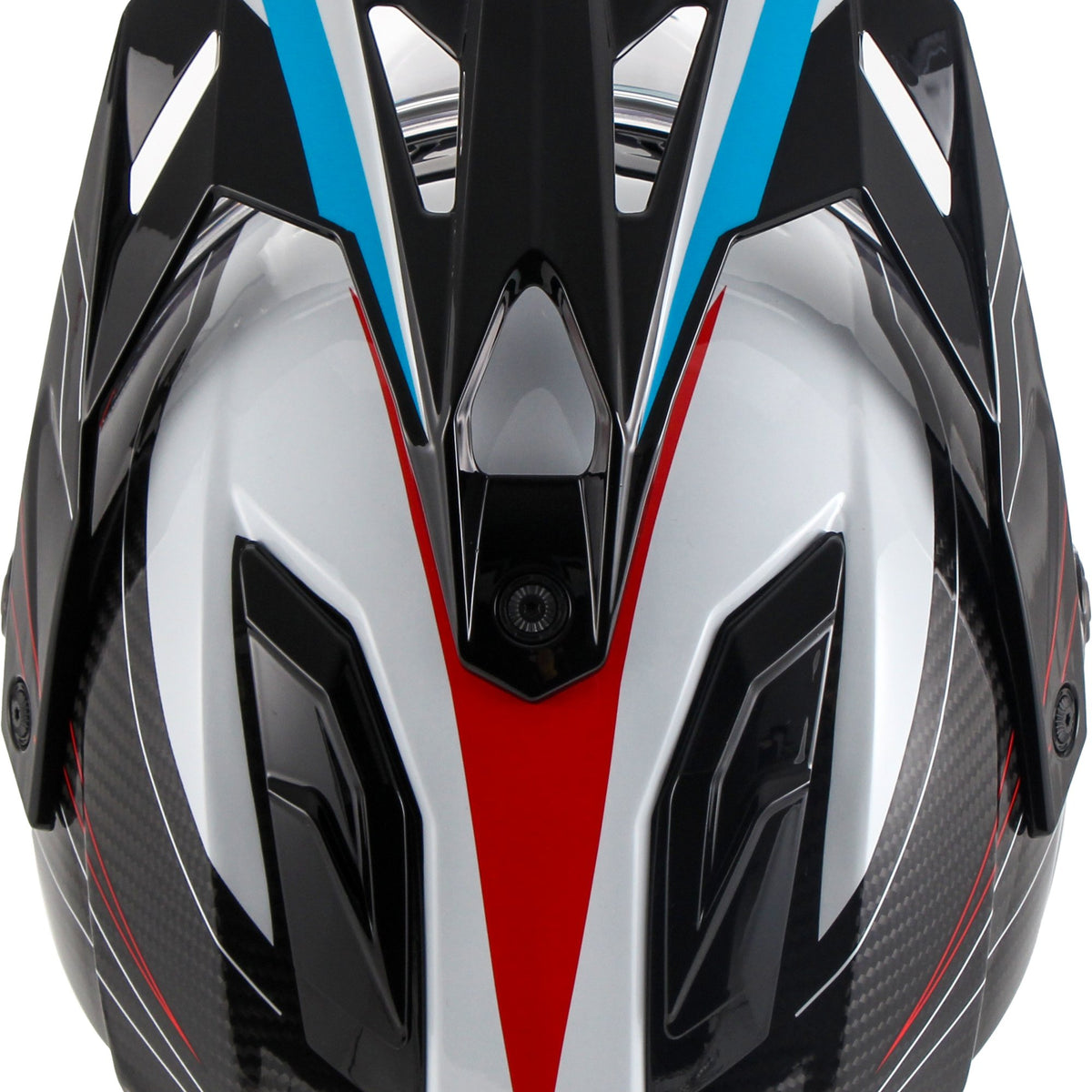 Apex AC500 Carbon Adventure helm Sahara Wit/Rood/Blauw Glans