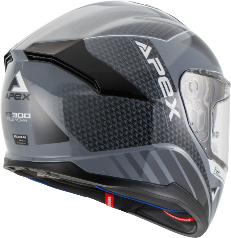 Apex FT300 Integraalhelm New York Grijs/Zwart