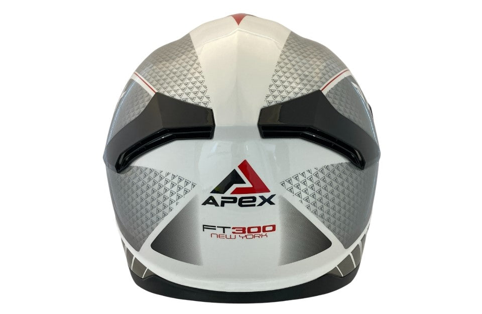 Apex FT300 Integraalhelm New York Wit/Grijs/Rood