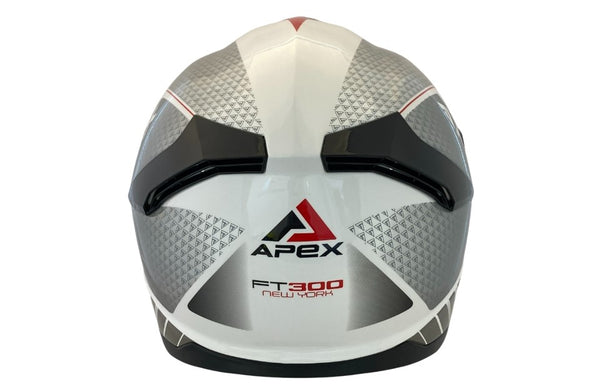 Apex FT300 Integraalhelm New York Wit/Grijs/Rood