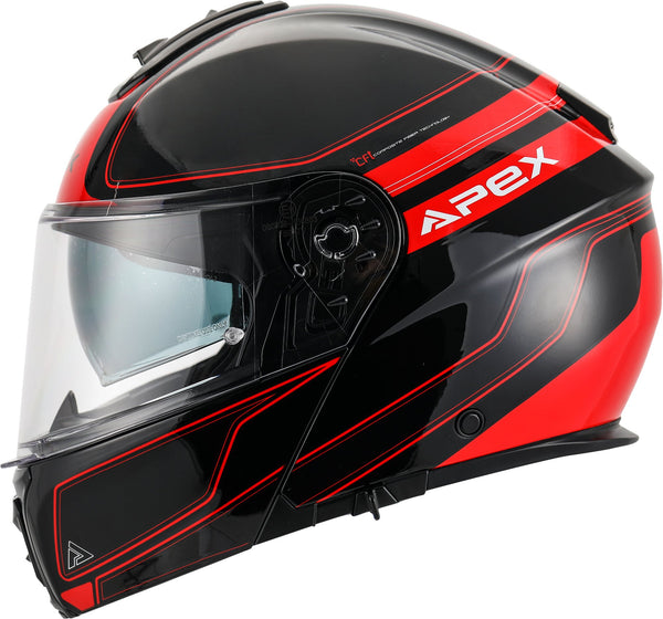 Apex MT300 Systeemhelm Sydney Zwart/Rood