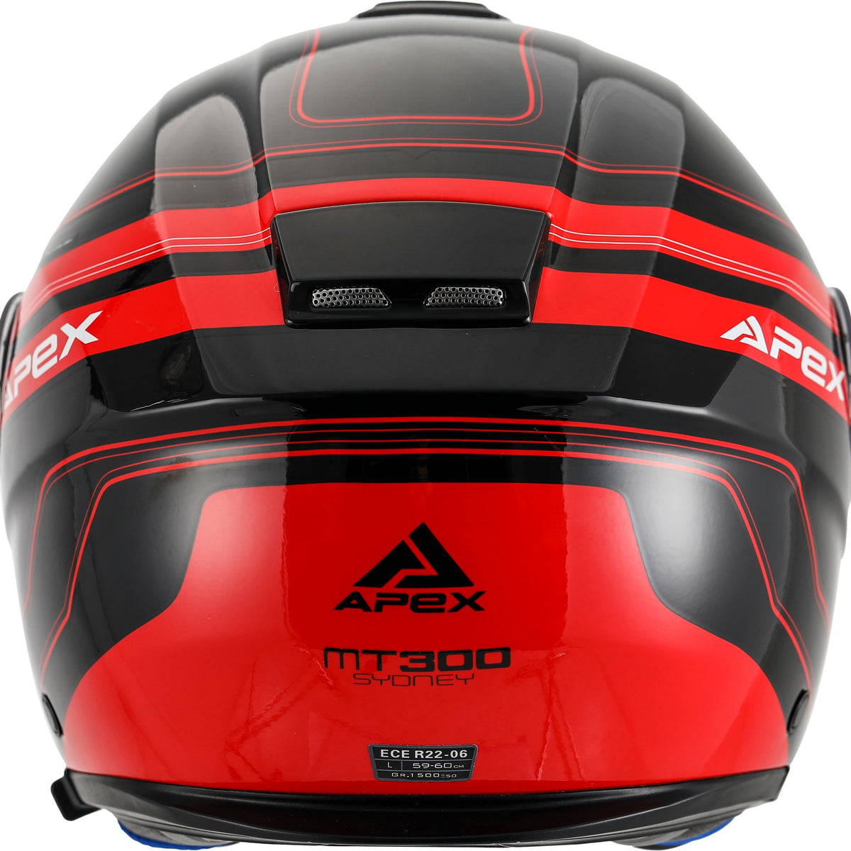 Apex MT300 Systeemhelm Sydney Zwart/Rood