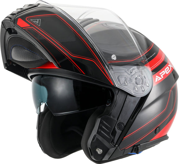 Apex MT300 Systeemhelm Sydney Zwart/Rood
