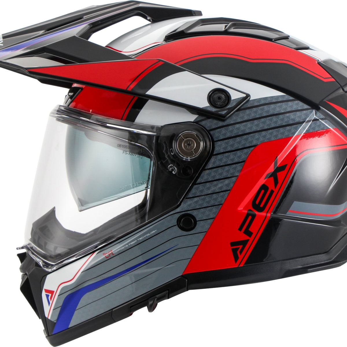 Apex AT300 Adventure helm Everest Wit/Rood/Blauw