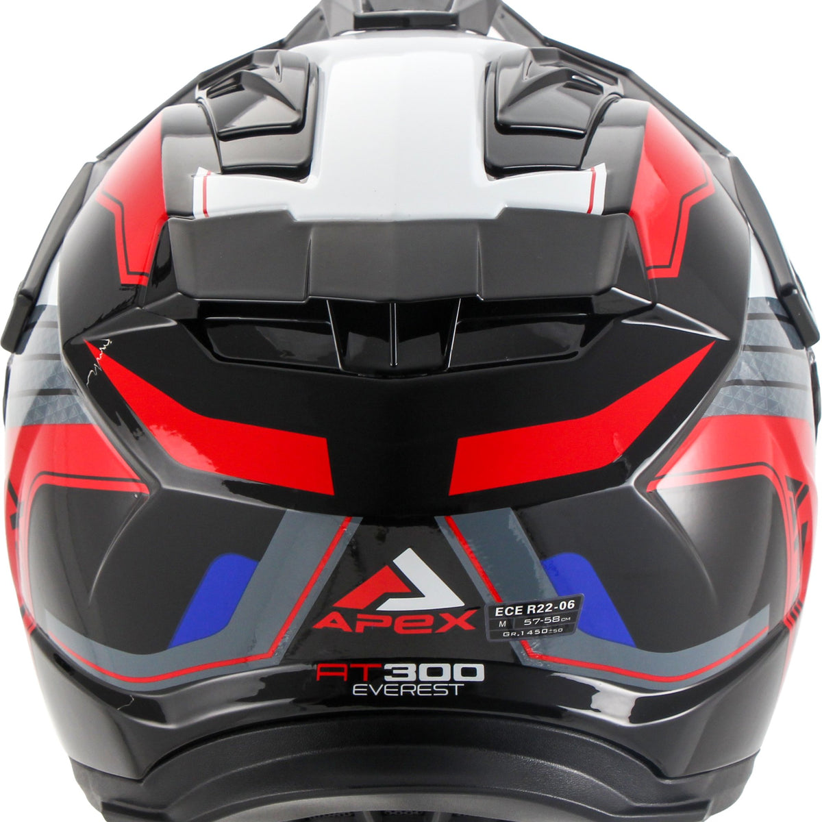 Apex AT300 Adventure helm Everest Wit/Rood/Blauw