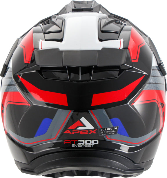 Apex AT300 Adventure helm Everest Wit/Rood/Blauw