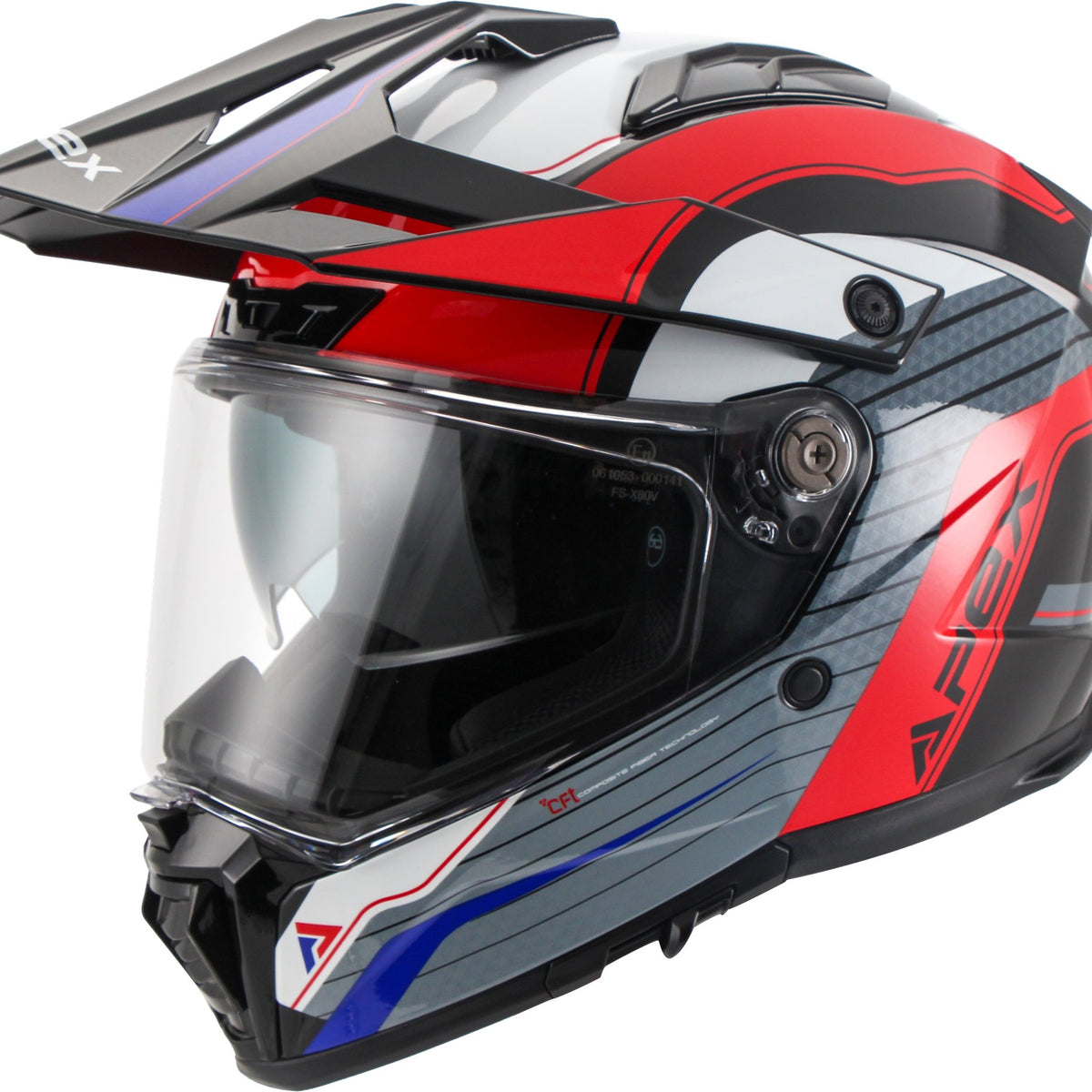 Apex AT300 Adventure helm Everest Wit/Rood/Blauw