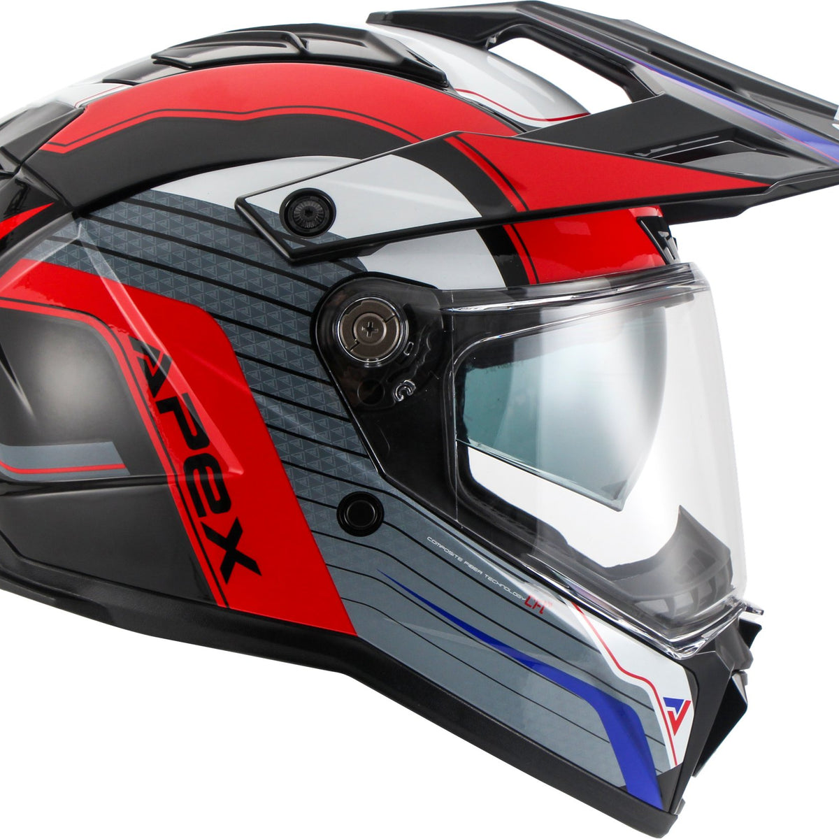 Apex AT300 Adventure helm Everest Wit/Rood/Blauw