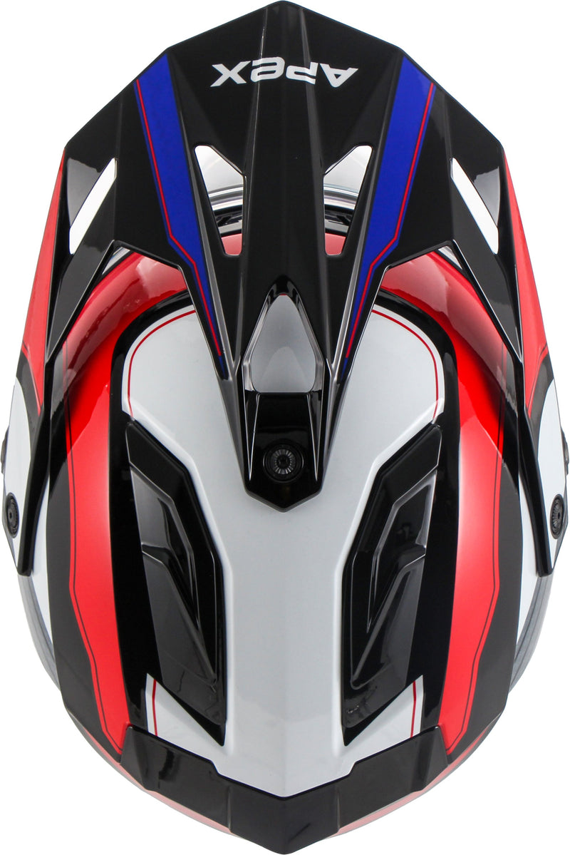 Apex AT300 Adventure helm Everest Wit/Rood/Blauw