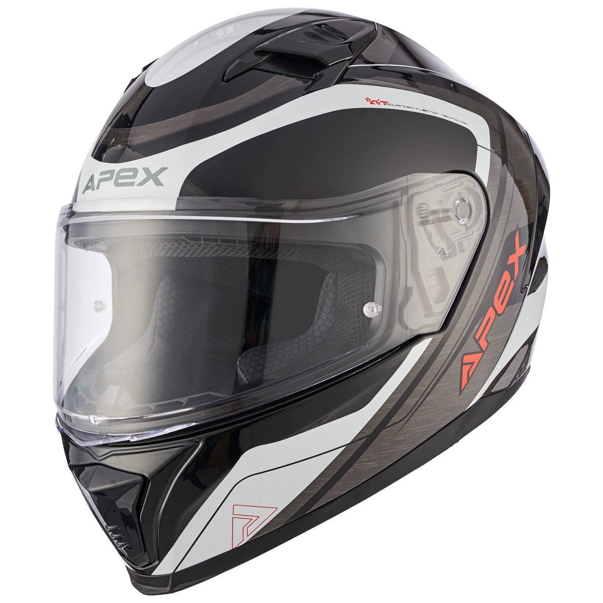 Apex FI100 Integraalhelm Valencia Grijs/Zwart/Rood