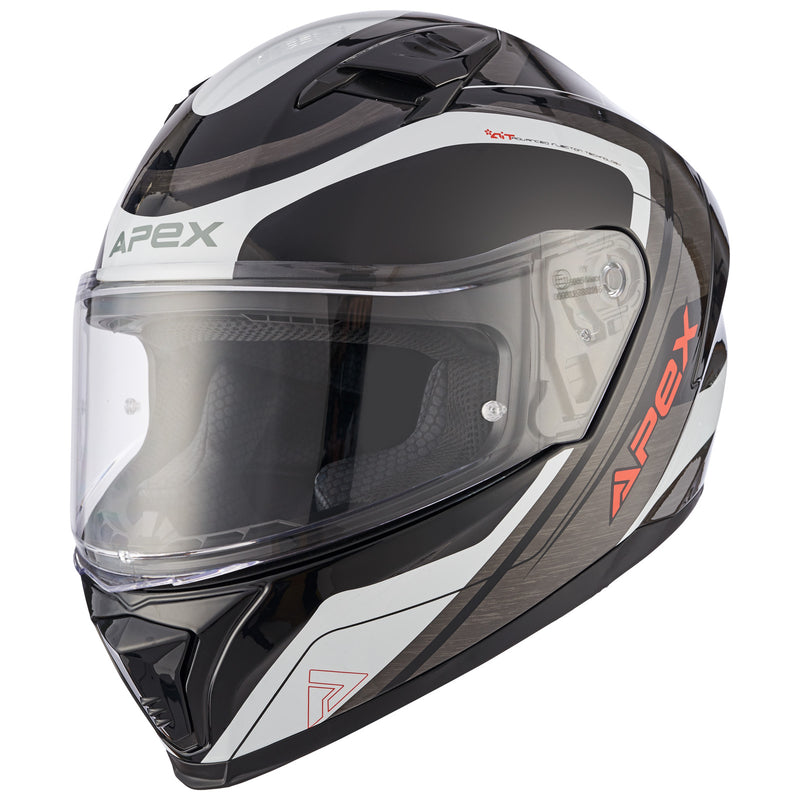 Apex FI100 Integraalhelm Valencia Grijs/Zwart/Rood