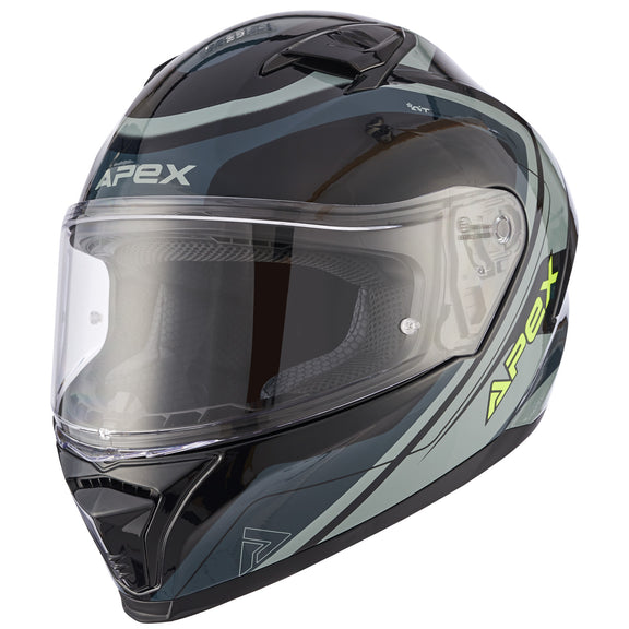 Apex FI100 Integraalhelm Valencia Zwart/Grijs/Geel