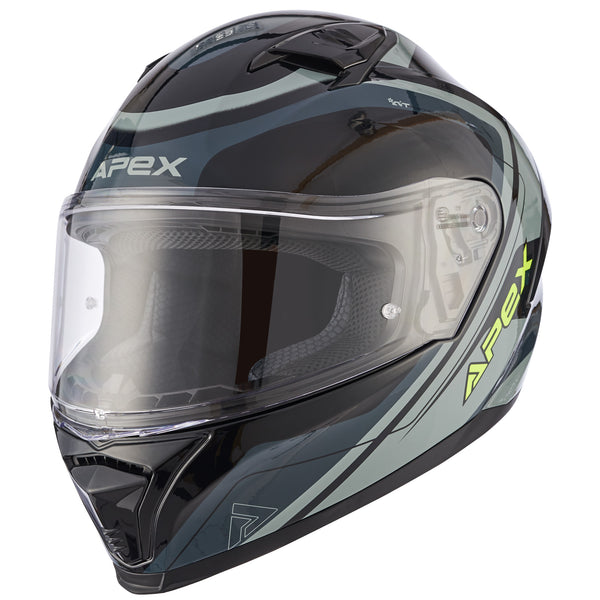 Apex FI100 Integraalhelm Valencia Zwart/Grijs/Geel