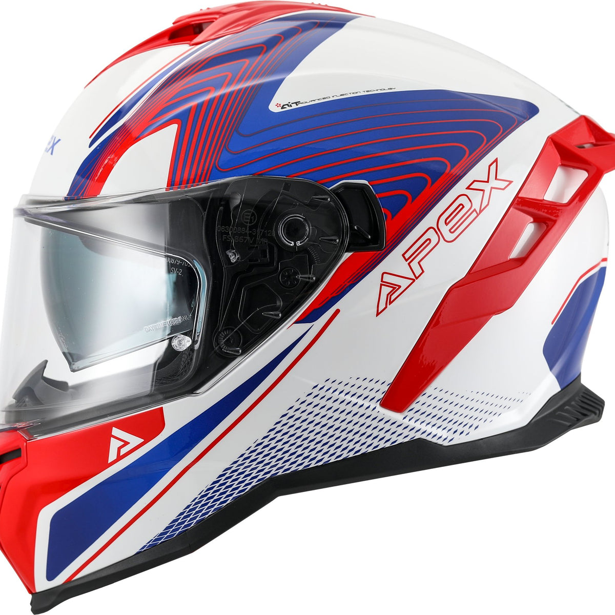 Apex FI200 Integraalhelm Madrid Wit/Rood/Blauw