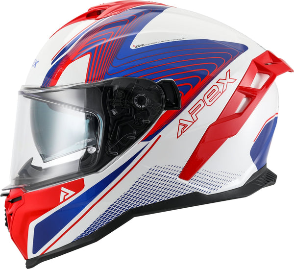 Apex FI200 Integraalhelm Madrid Wit/Rood/Blauw