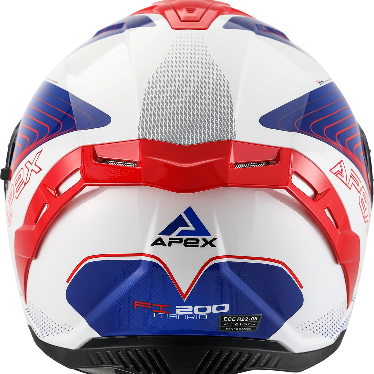 Apex FI200 Integraalhelm Madrid Wit/Rood/Blauw