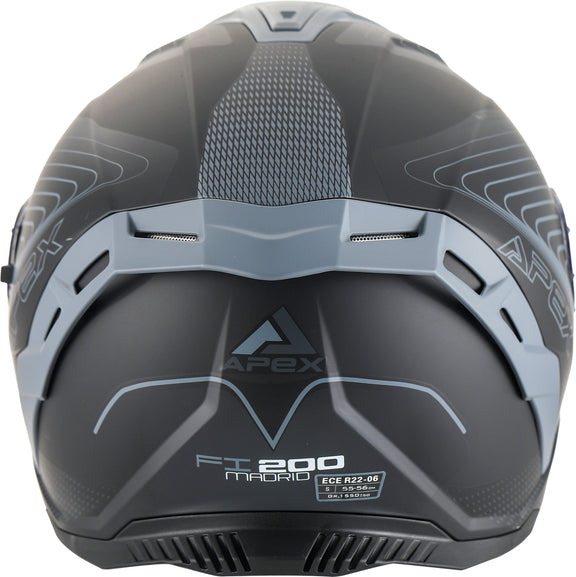 Apex FI200 Integraalhelm Madrid Grijs/Zwart