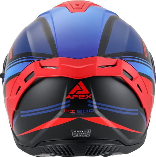 Apex FI200 Integraalhelm Paris Blauw/Rood Mat