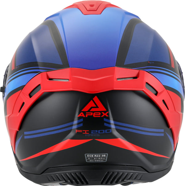 Apex FI200 Integraalhelm Paris Blauw/Rood Mat