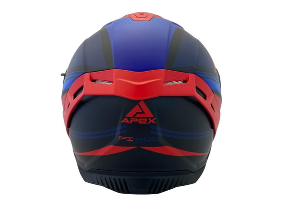 Apex FI200 Integraalhelm Paris Blauw/Rood Mat