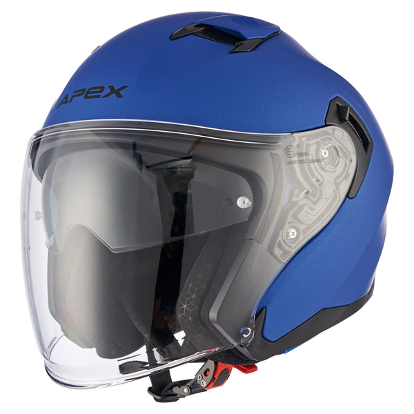 Apex JI200 Jethelm Metallic Blauw Mat