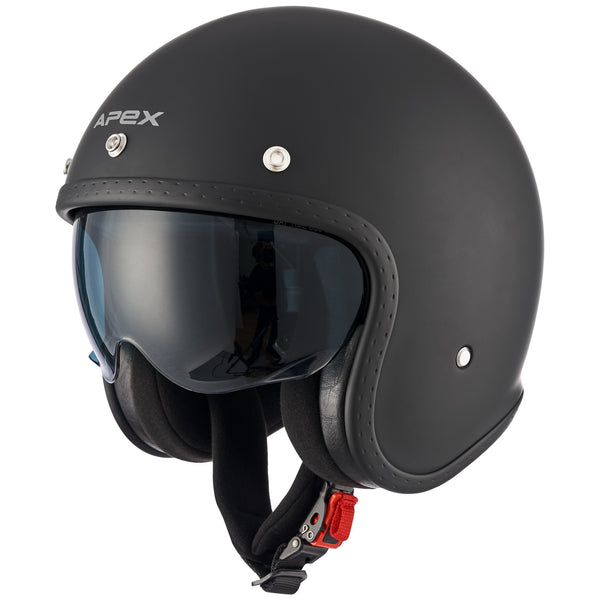 Apex JI100 Jethelm Schwarz Matt