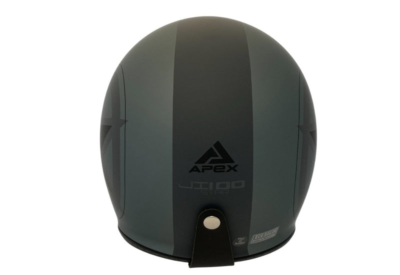 Apex JI100 Jethelm Star Zwart/Grijs Mat