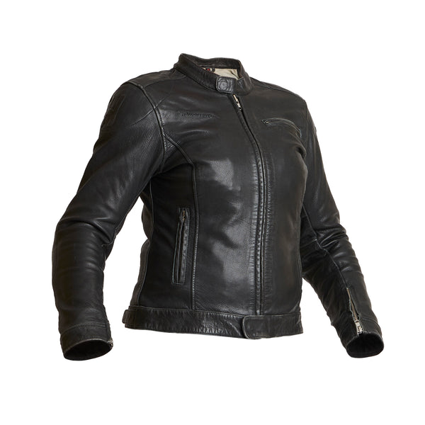 Halvarssons Orsa Damen Leder Motorradjacke Schwarz
