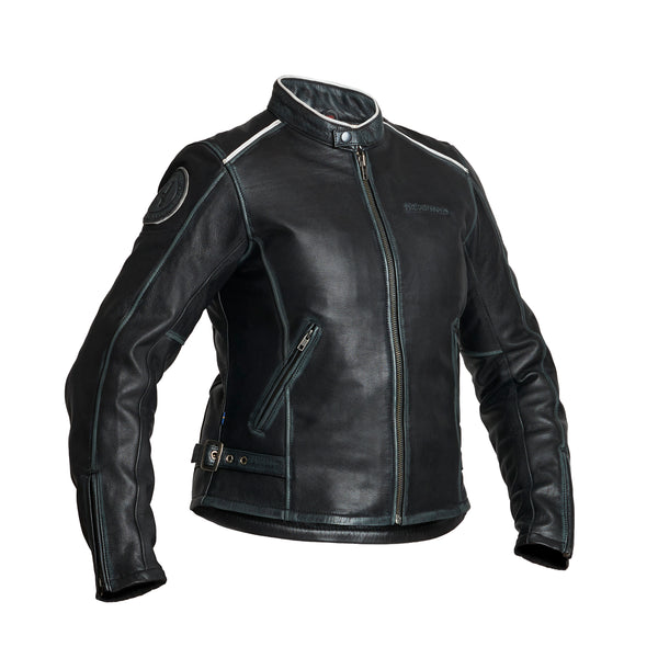 Halvarssons Nyvall Damen Motorrad-Lederjacke Schwarz