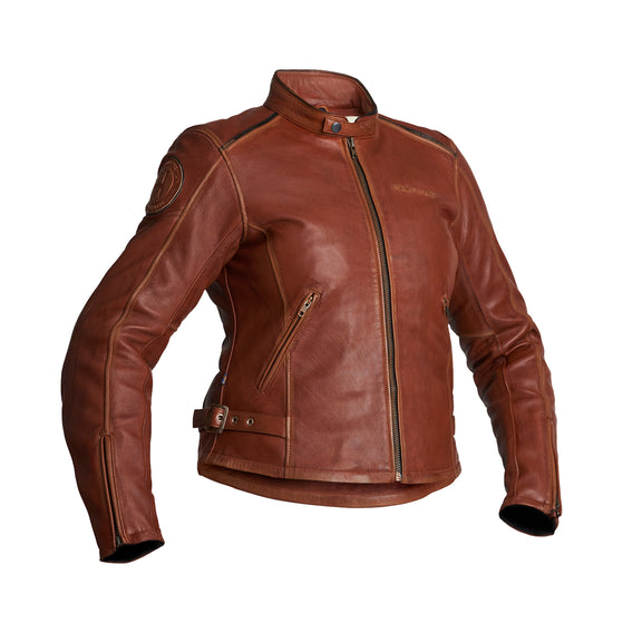 Halvarssons Nyvall Dames Leren Motorjas Cognac