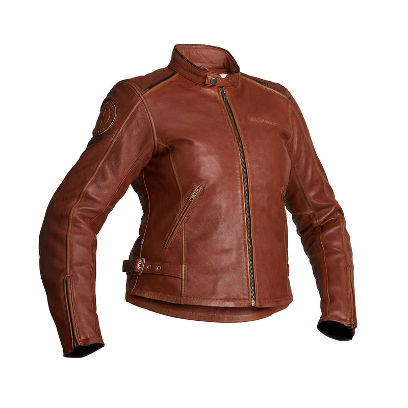 Halvarssons Nyvall Dames Leren Motorjas Cognac