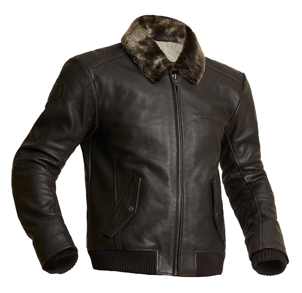 Halvarssons Torsby Motorrad-Lederjacke Braun