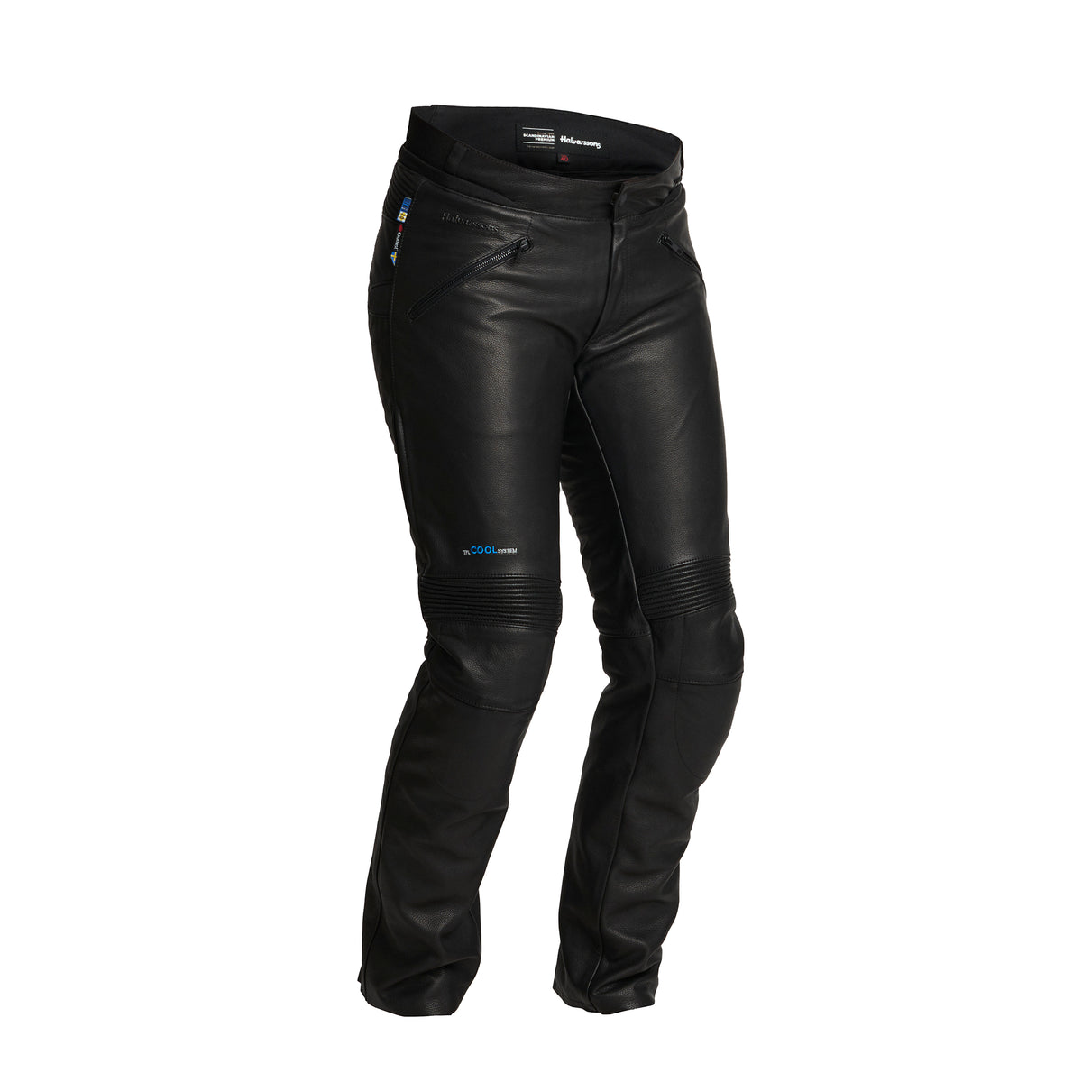 Halvarssons Velen Dames Leren Motorbroek Zwart
