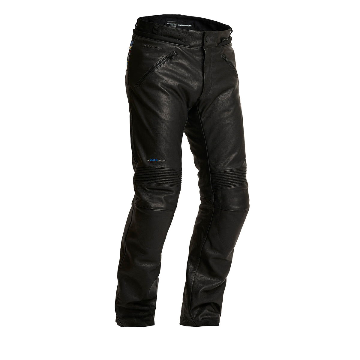 Halvarssons Rinn Leren Motorbroek Zwart