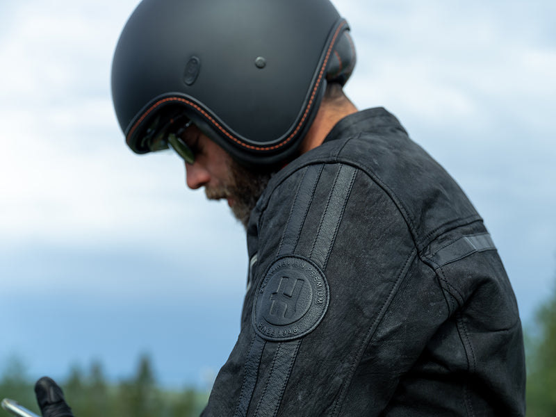 Halvarssons Sandtorp Leren Motorjas Zwart