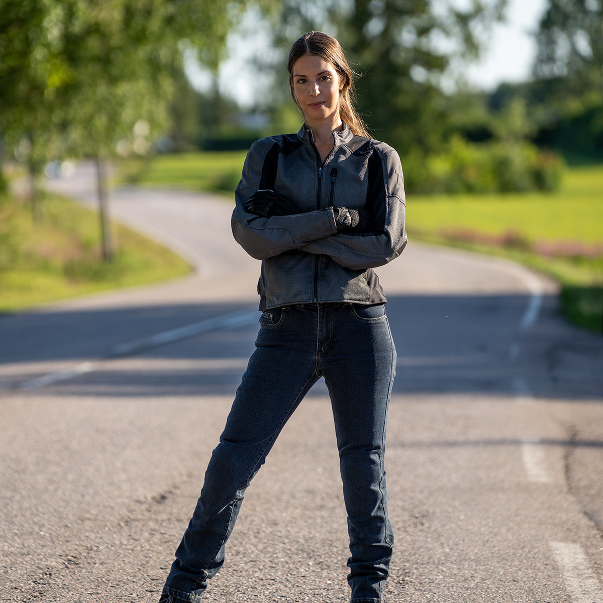 Halvarssons Arvika Dames Motorjas Zwart/Grijs