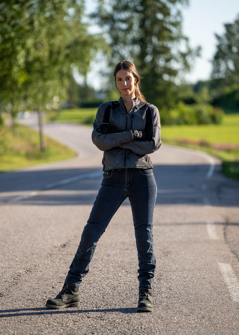 Halvarssons Arvika Dames Motorjas Zwart/Grijs