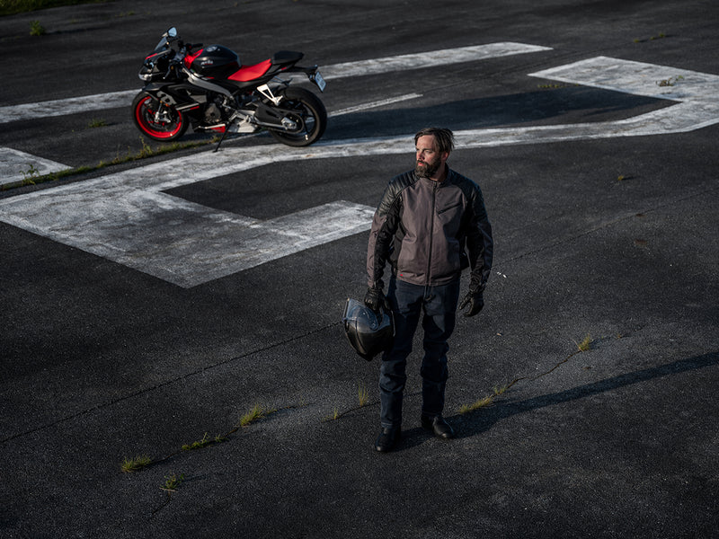 Halvarssons Solberg Motorjas Donker/Grijs/Zwart