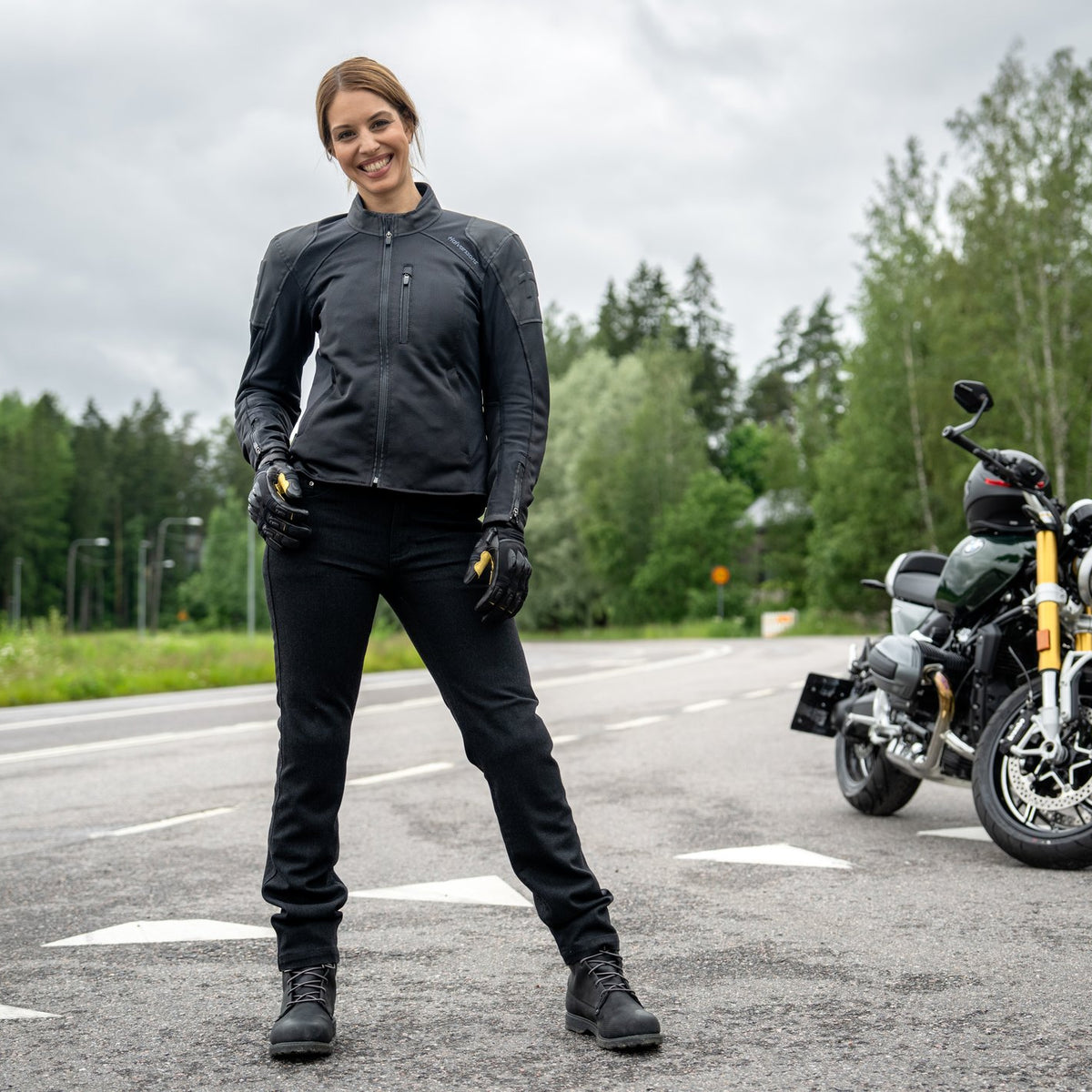 Halvarssons Rogen Dames Motorbroek Zwart - Korte pijp