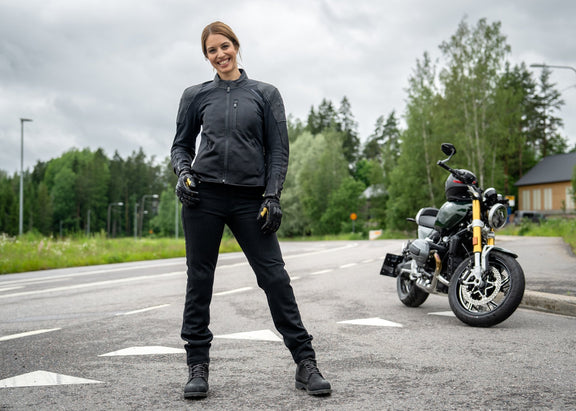 Halvarssons Rogen Dames Motorbroek Zwart