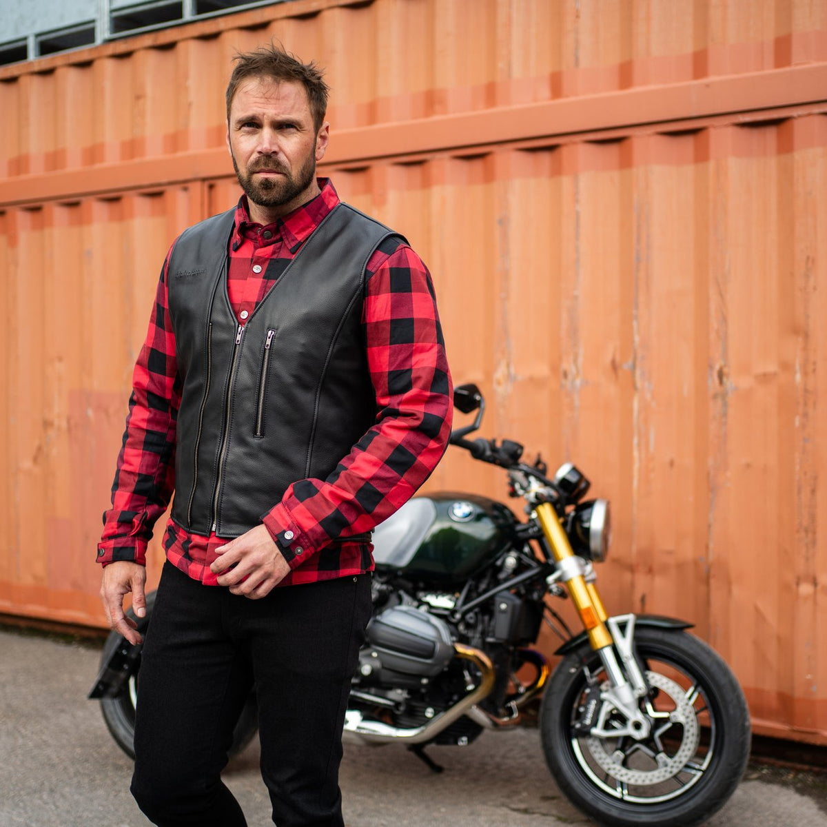 Halvarssons Vassbo Leren Motorjas Zwart