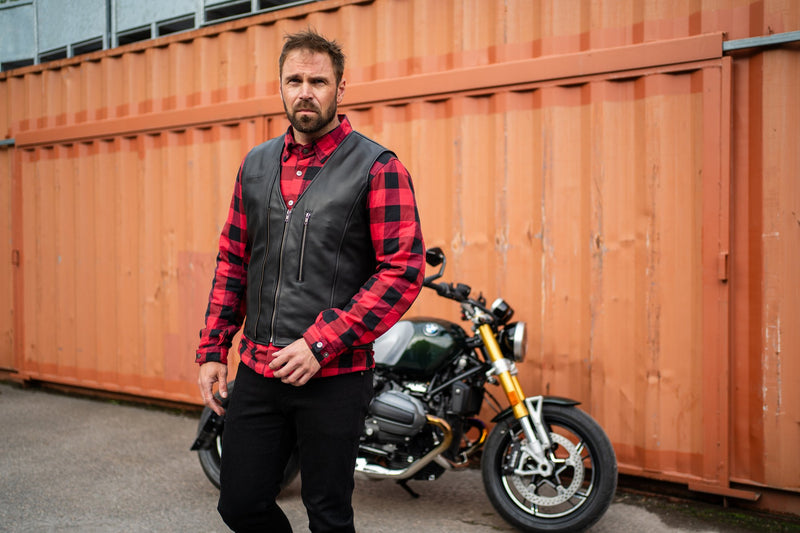 Halvarssons Vassbo Leren Motorjas Zwart