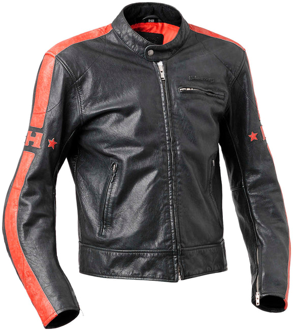 Halvarssons Seventy Leren Motorjas Zwart/Rood