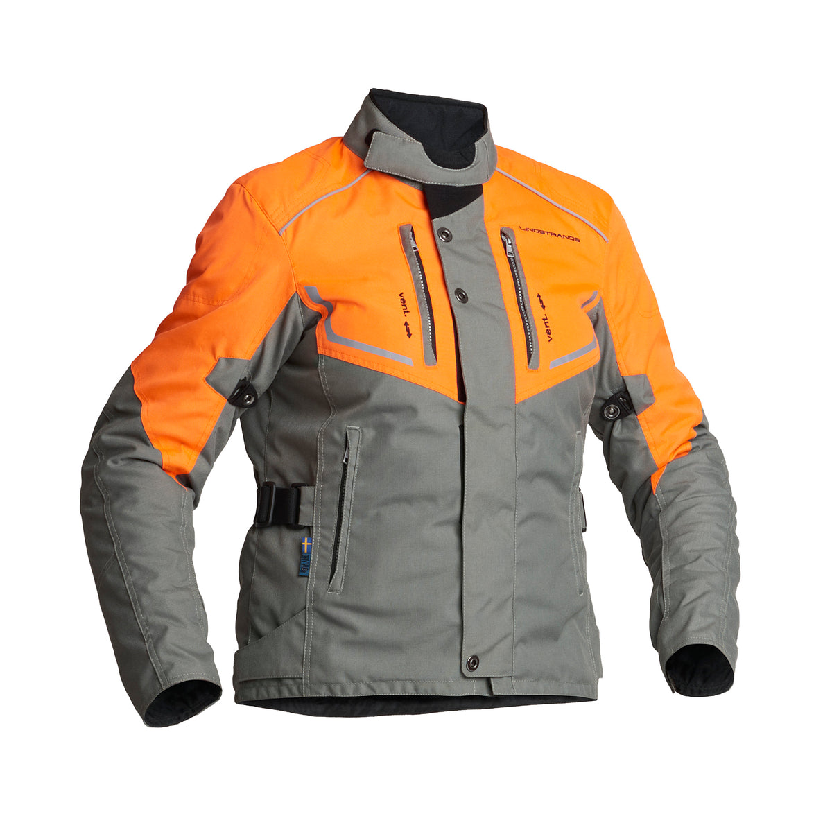 Lindstrands Halden fog/orange Dames Motorjas